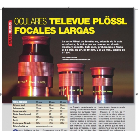 TeleVue Plossl 55mm, 40mm y 25mm
